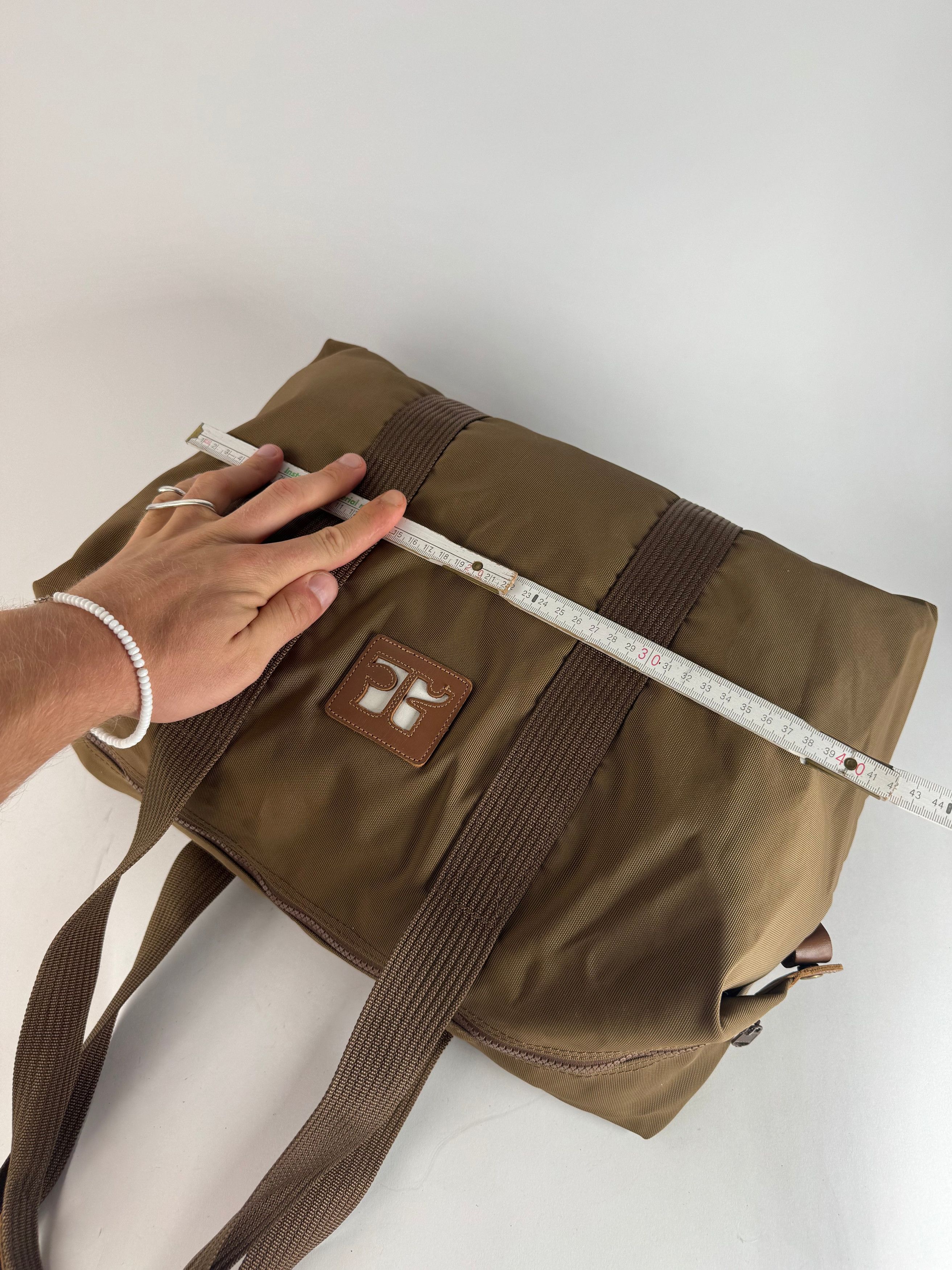Courreges Vintage Paris Polyester Travel Bag Khaki Brown Size ONE SIZE - 10 Thumbnail