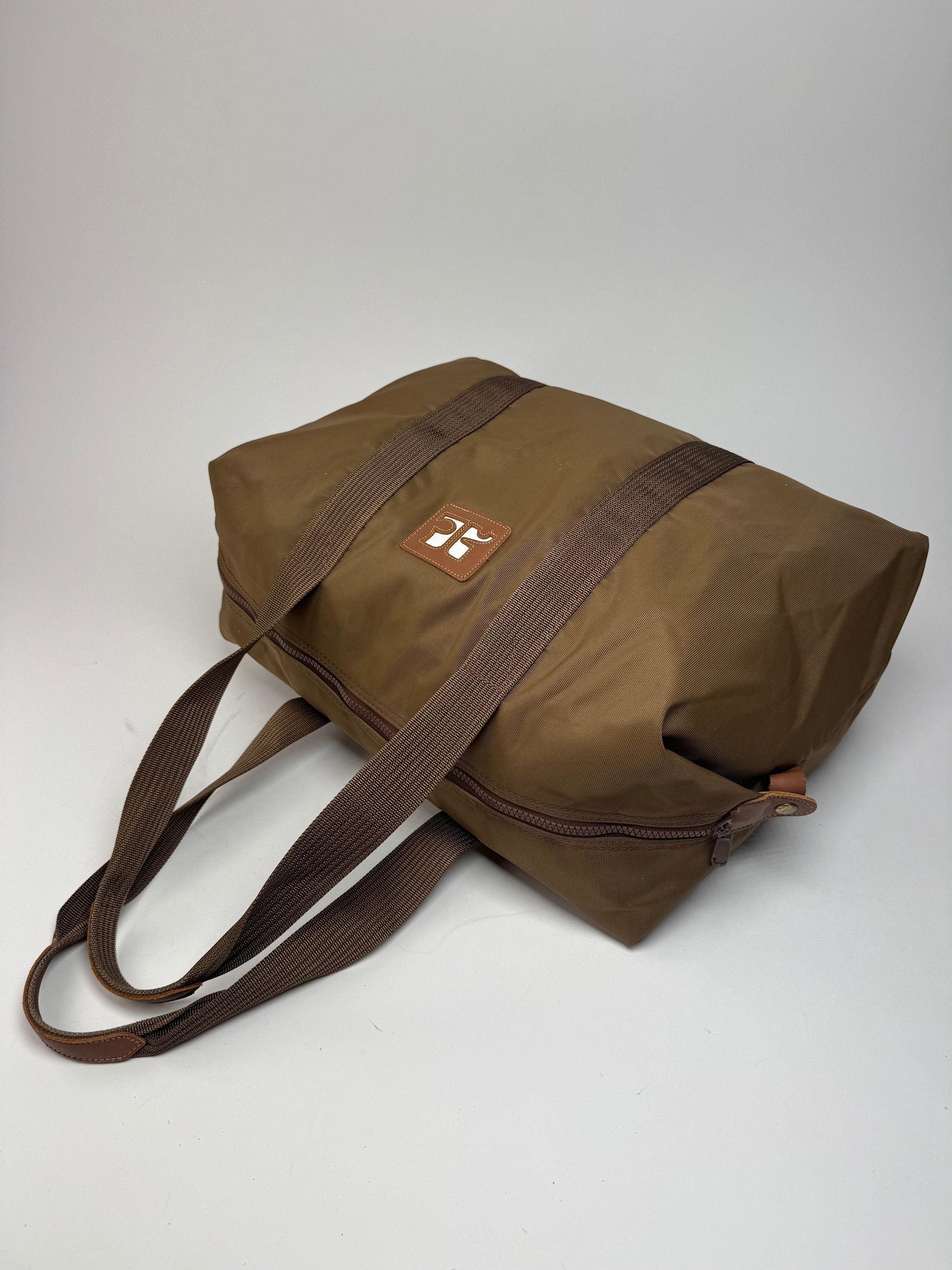 Courreges Vintage Paris Polyester Travel Bag Khaki Brown Size ONE SIZE - 9 Thumbnail