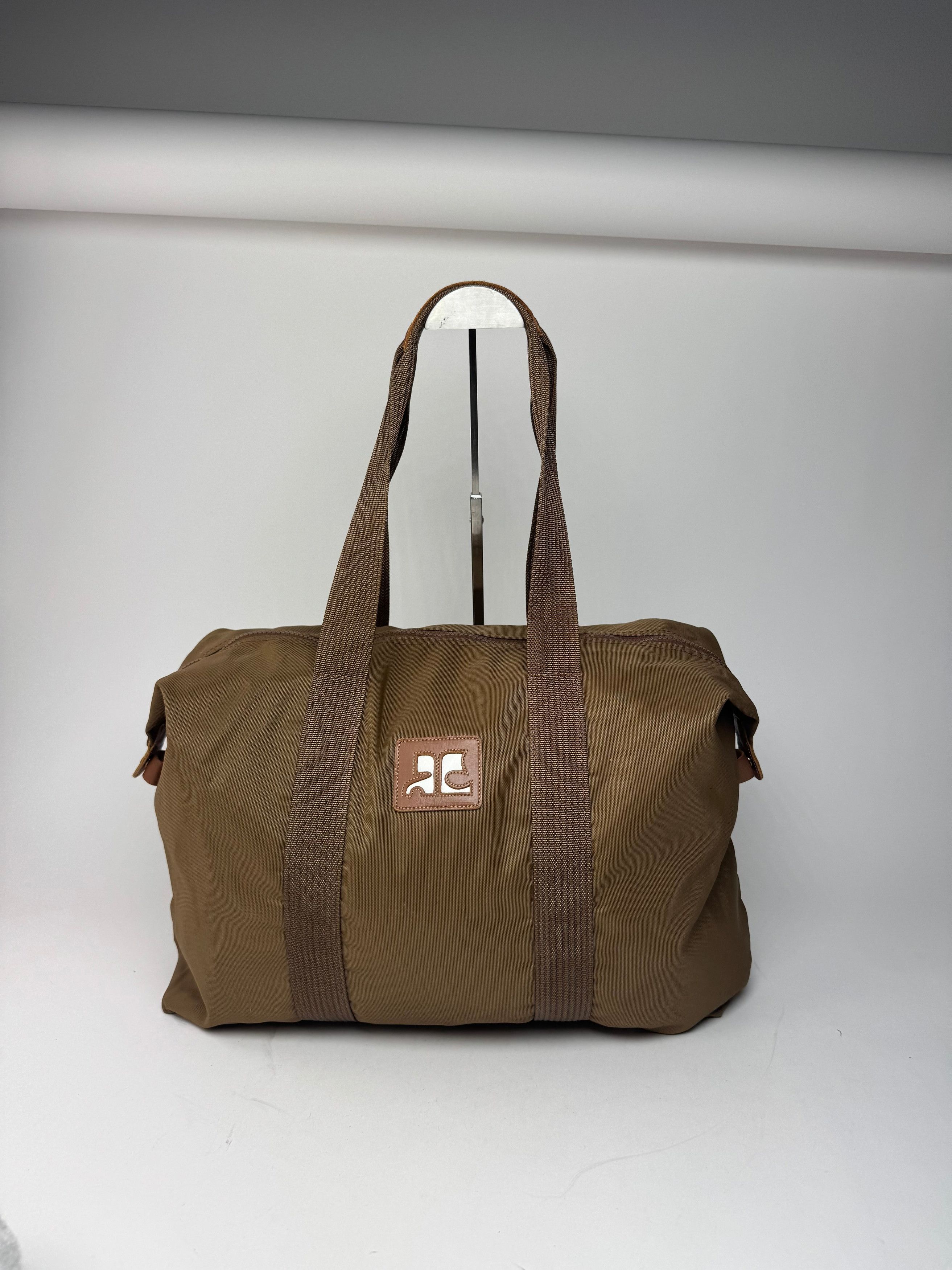 Courreges Vintage Paris Polyester Travel Bag Khaki Brown Size ONE SIZE - 5 Thumbnail
