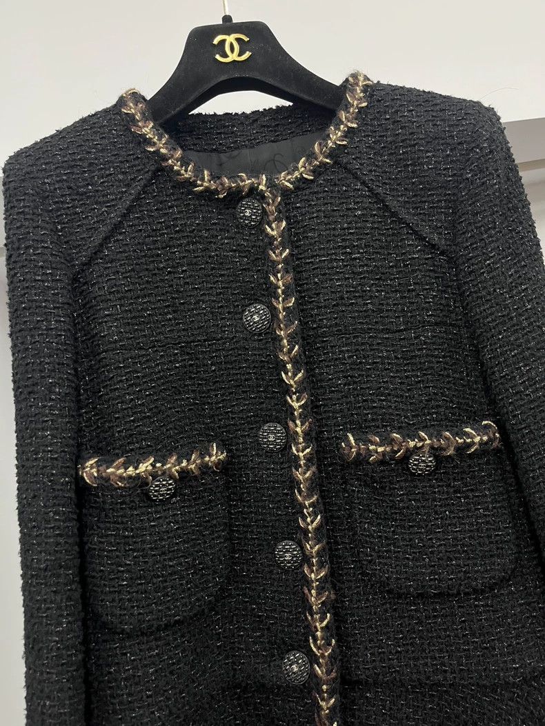 Chanel Chanel Forest Series Black Gold Dress Coat - dmc Size US S / EU 44-46 / 1 - 2 Thumbnail