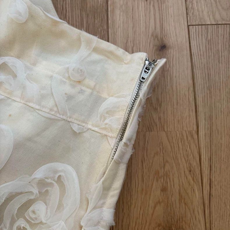 Comme des Garcons COMME des GARCONS Beige Vintage Lace Skirt - dmc Size US 34 / EU 50 - 3 Thumbnail