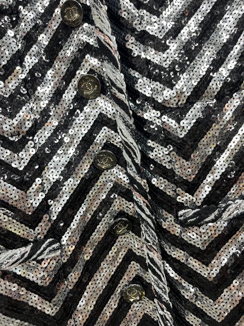 Chanel Chanel Black White Sequin Jacket - dmc Size US M / EU 48-50 / 2 - 2 Thumbnail