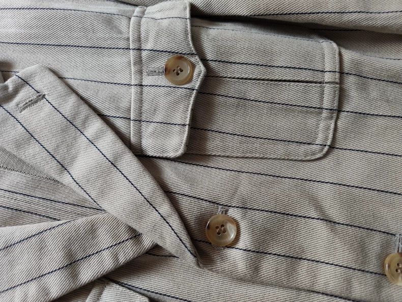 Comme des Garcons CDG Striped Canvas 3-Button Blazer - dmc Size US S / EU 44-46 / 1 - 8 Thumbnail
