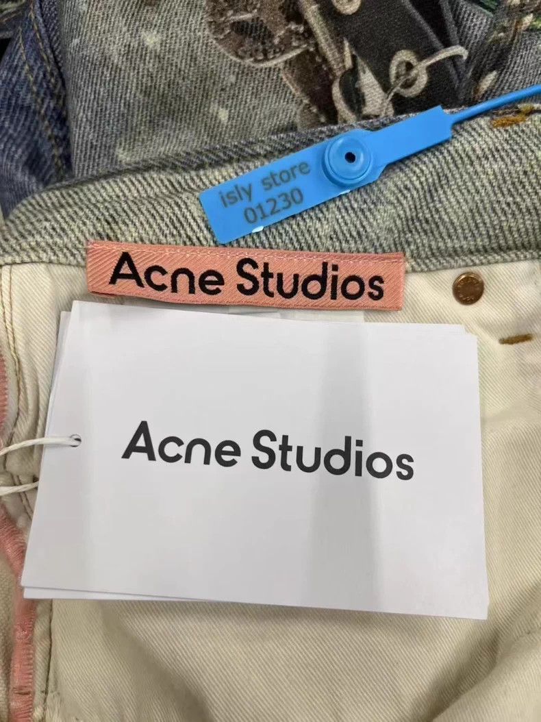 Acne Studios Acne Studios Blue Baggy Printed Jeans - dmc Size US 38 / EU 54 - 4 Thumbnail