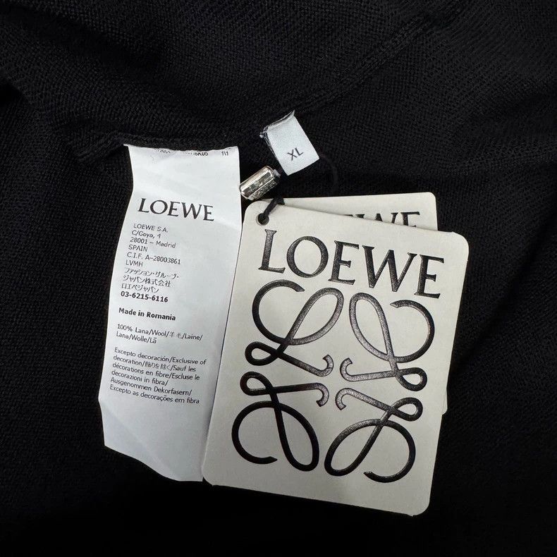 Loewe LOEWE Black Blue Embroidered Wool Cardigan - dmc Size US XL / EU 56 / 4 - 4 Thumbnail