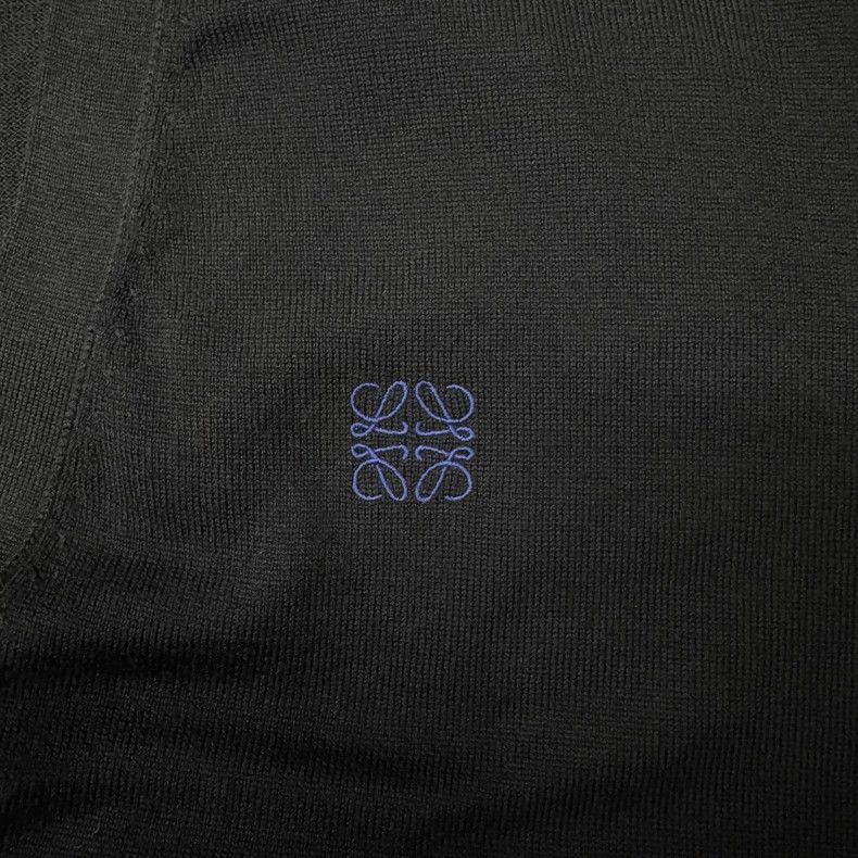 Loewe LOEWE Black Blue Embroidered Wool Cardigan - dmc Size US XL / EU 56 / 4 - 6 Thumbnail