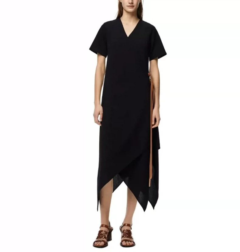 Loewe LOEWE Black Wrap Dress Size 36 - dmc Size US 36 / EU 52 - 7 Thumbnail