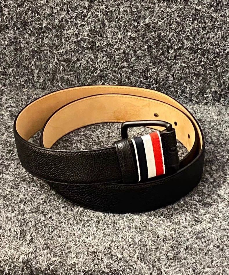 Thom Browne Thom Browne Men's Leather Belt - dmc Size ONE SIZE - 4 Thumbnail