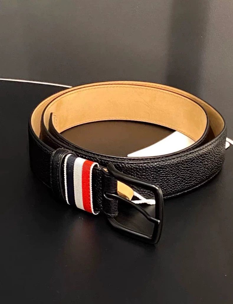 Thom Browne Thom Browne Men's Leather Belt - dmc Size ONE SIZE - 8 Thumbnail