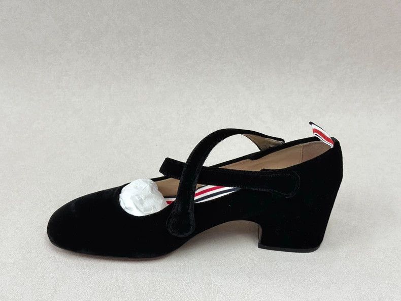 Thom Browne Thom Browne Women's Velvet Mary Janes - dmc Size US 5.5 / EU 38 - 3 Thumbnail