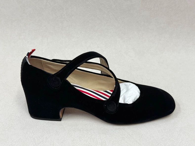Thom Browne Thom Browne Women's Velvet Mary Janes - dmc Size US 5.5 / EU 38 - 4 Thumbnail
