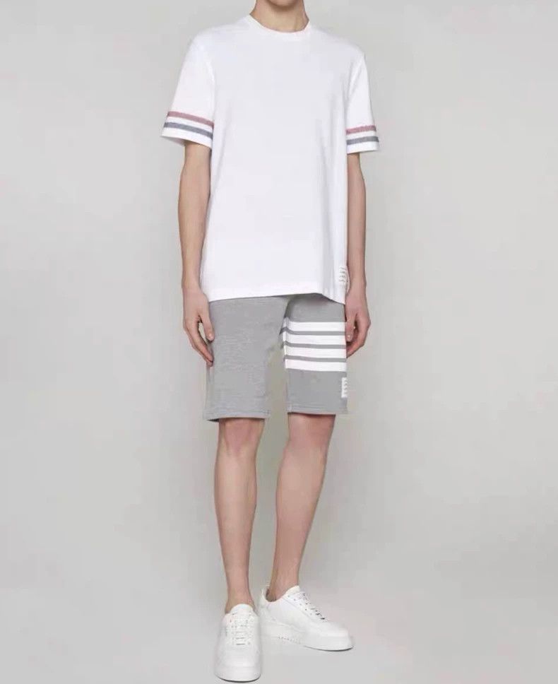 Thom Browne THOM BROWNE Classic Stripe Short Sleeve T-shirt - dmc Size US XS / EU 42 / 0 - 3 Thumbnail