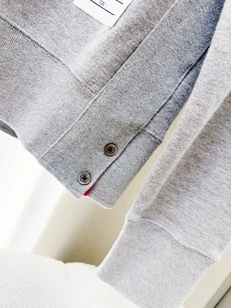 Thom Browne Thom Browne Gray White Stripe Sweatshirt - dmc Size US XS / EU 42 / 0 - 3 Thumbnail