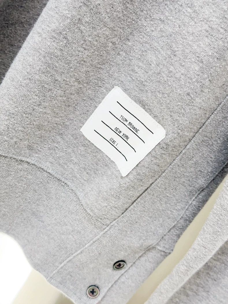 Thom Browne Thom Browne Gray White Stripe Sweatshirt - dmc Size US XS / EU 42 / 0 - 6 Thumbnail