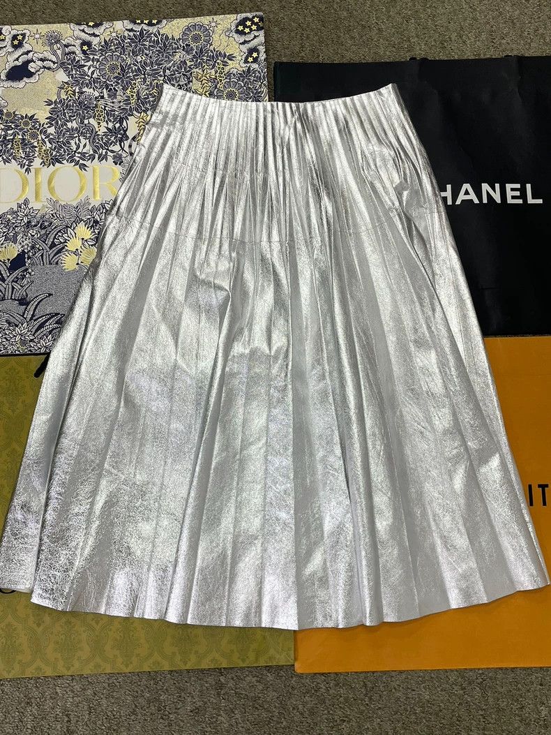 Gucci Gucci Silver Pleated Skirt - dmc Size US 31 - 2 Thumbnail