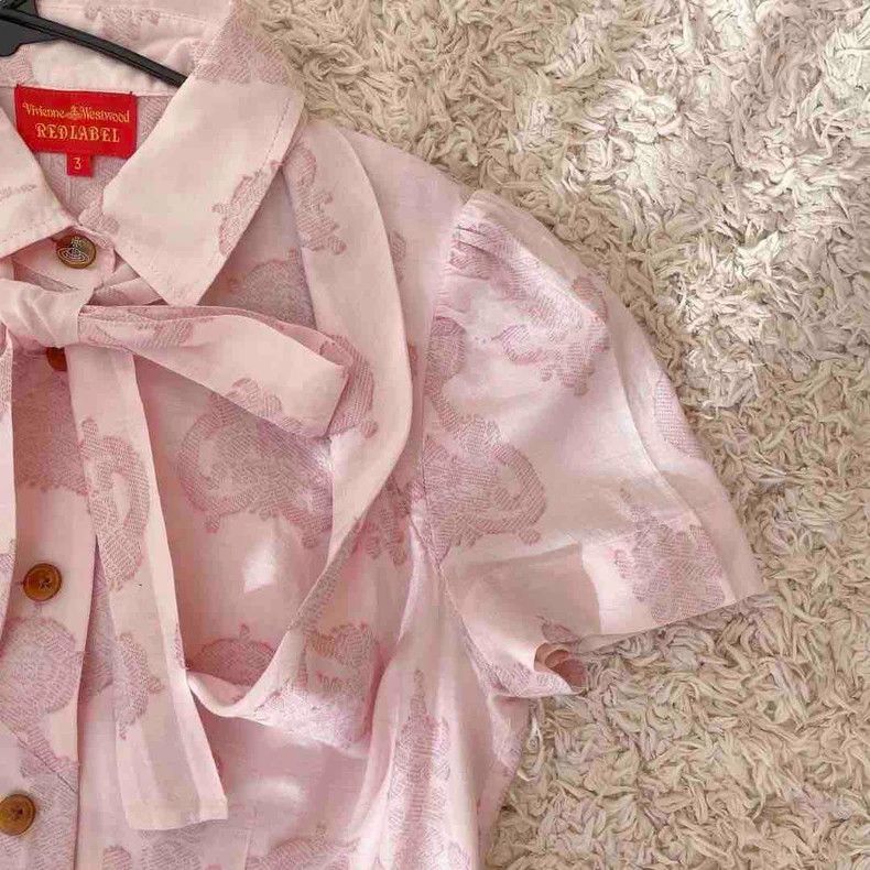 Vivienne Westwood Pink Shirt with Ribbon and Embroidery - dmc Size US S / EU 44-46 / 1 - 4 Thumbnail