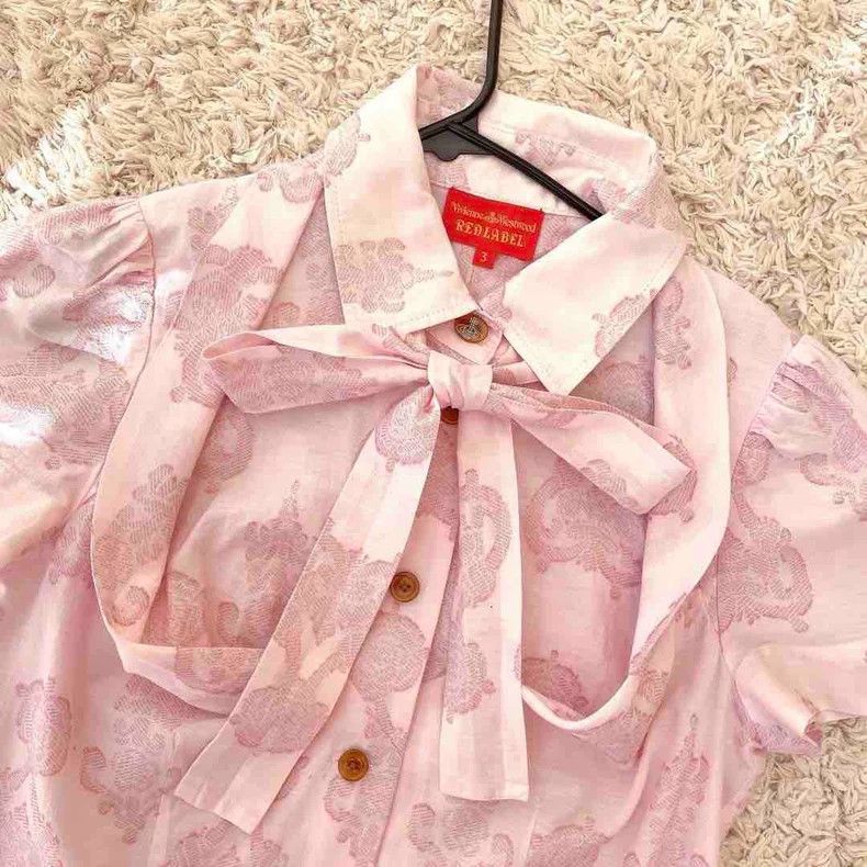 Vivienne Westwood Pink Shirt with Ribbon and Embroidery - dmc Size US S / EU 44-46 / 1 - 2 Thumbnail