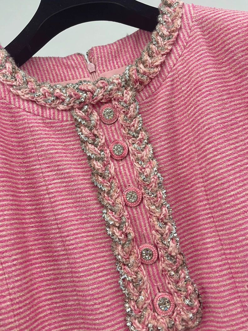Chanel Chanel 23C Pink Tweed Two-Piece Dress - dmc Size US 38 / EU 54 - 2 Thumbnail