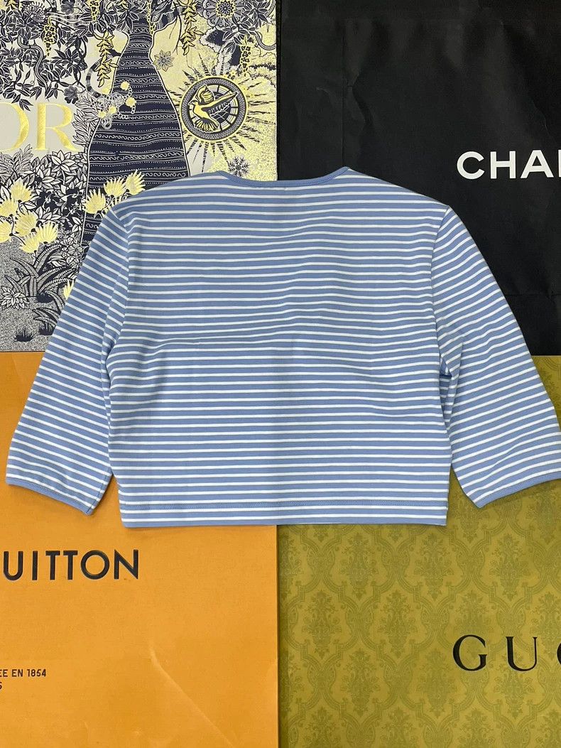 Prada Prada Blue White Stripe Crop Top - dmc Size US M / EU 48-50 / 2 - 3 Thumbnail