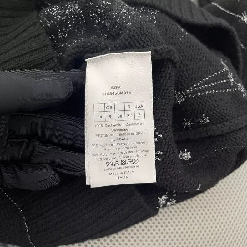 Dior Dior Black Embroidered Cashmere Sweater - dmc Size US S / EU 44-46 / 1 - 4 Thumbnail