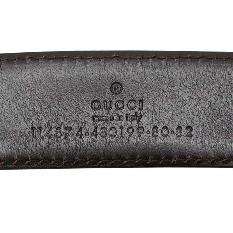 Gucci Gucci Gucci GG Canvas Leather Canvas Belt Leather Belt 114874 DUTY FREE for USA Size ONE SIZE - 6 Thumbnail