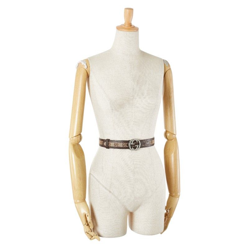 Gucci Gucci Gucci GG Canvas Leather Canvas Belt Leather Belt 114874 DUTY FREE for USA Size ONE SIZE - 7 Thumbnail
