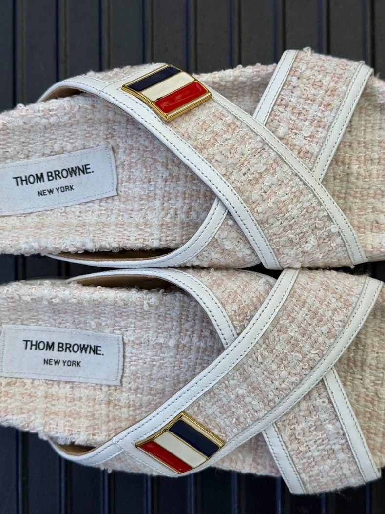 Thom Browne THOM BROWNE Tweed Enamel Buckle Sandals - dmc Size US 6 / EU 39 - 2 Thumbnail