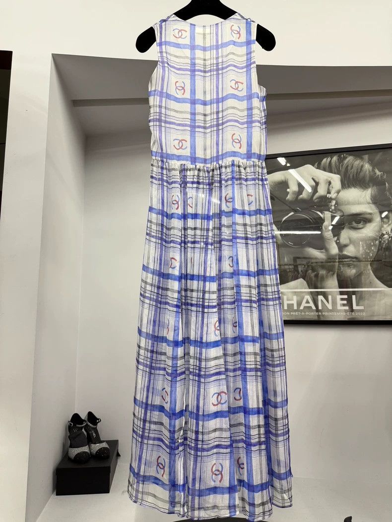 Chanel Chanel 23P Blue Silk Print Dress - dmc Size US M / EU 48-50 / 2 - 3 Thumbnail