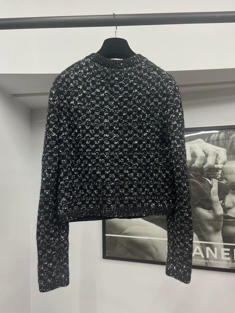 Chanel Chanel 23B Black Sequin Knit Top - dmc Size US S / EU 44-46 / 1 - 3 Thumbnail