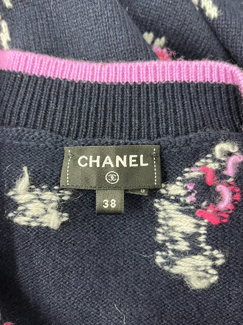 Chanel Chanel 22K Blue Floral Knit Cardigan - dmc Size US M / EU 48-50 / 2 - 4 Thumbnail