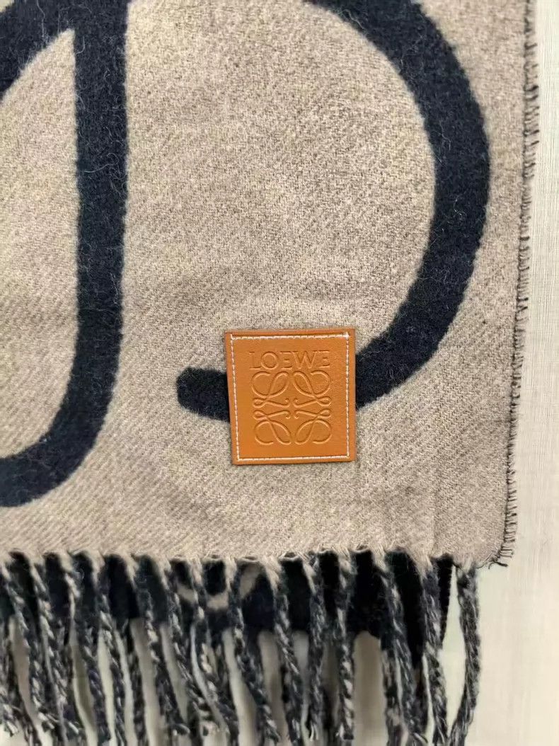 Loewe LOEWE Black Graffiti Wool Cashmere Scarf - dmc Size ONE SIZE - 6 Thumbnail