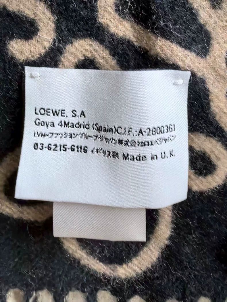 Loewe LOEWE Black Graffiti Wool Cashmere Scarf - dmc Size ONE SIZE - 3 Thumbnail