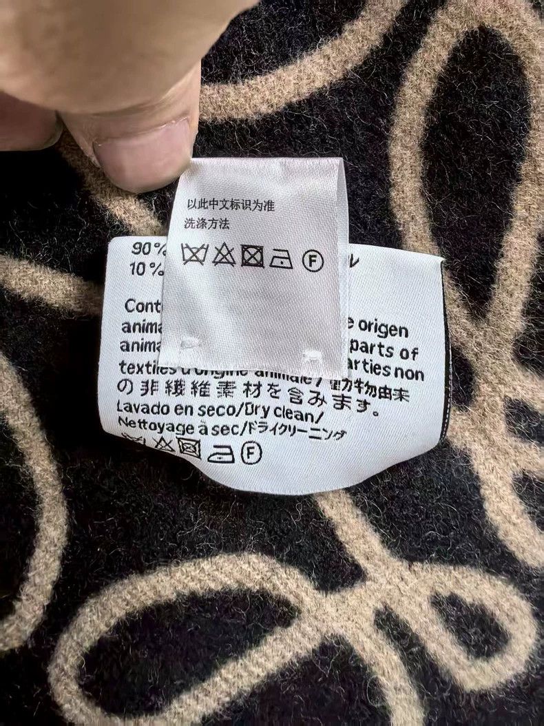 Loewe LOEWE Black Graffiti Wool Cashmere Scarf - dmc Size ONE SIZE - 2 Thumbnail