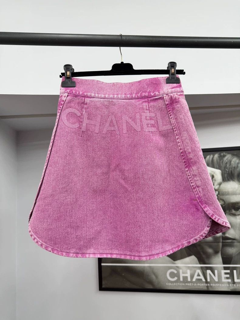 Chanel Chanel Pink Denim Skirt - dmc Size US 31 - 2 Thumbnail