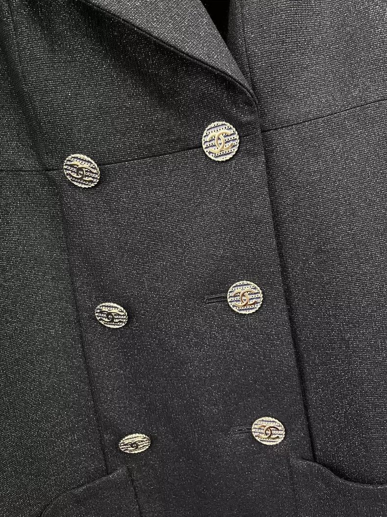Chanel Chanel Black Double-Breasted Blazer Dress - dmc Size US 36 / EU 52 - 2 Thumbnail