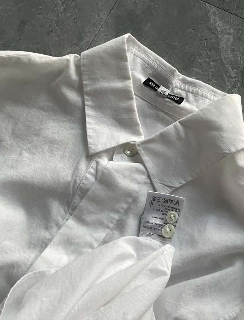 Ann Demeulemeester Ann Demeulemeester White Tie Shirt - dmc Size US XS / EU 42 / 0 - 5 Thumbnail