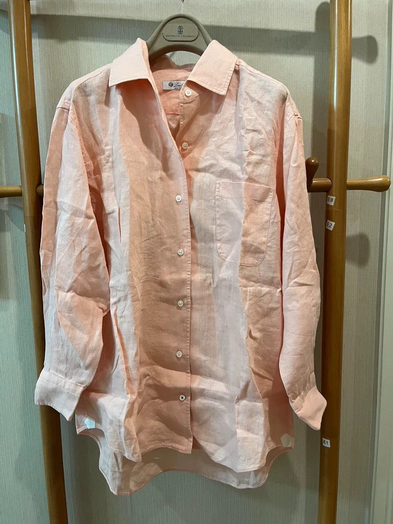 Loro Piana Loro Piana Pink Linen Button-Up Shirt - dmc Size US M / EU 48-50 / 2 - 6 Thumbnail