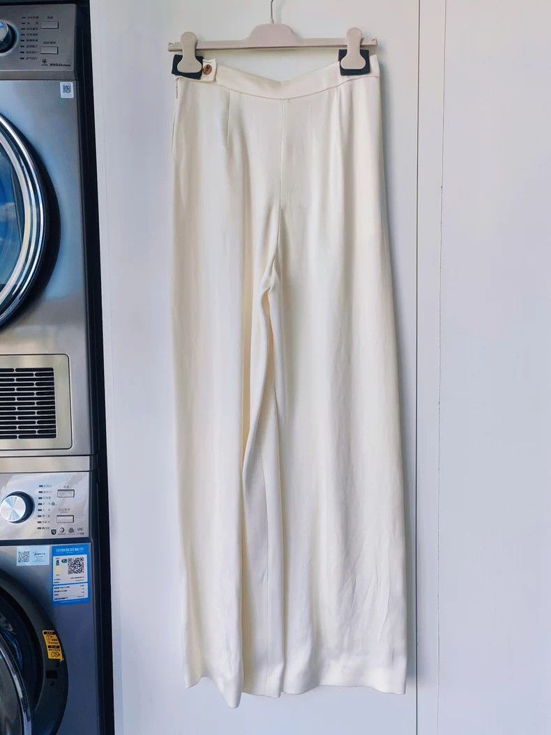 The Row The Row Silk Wool Wide-Leg Trousers - dmc Size US 26 / EU 42 - 2 Thumbnail