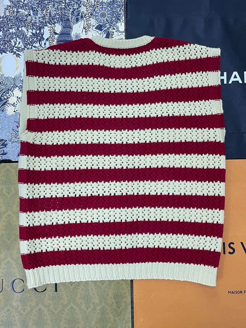 Gucci Gucci Red White Stripe Knit Vest - dmc Size US M / EU 48-50 / 2 - 2 Thumbnail