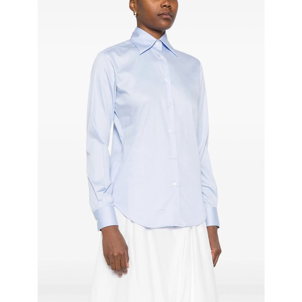 Mazzarelli Mazzarelli BLUE Tops - Shirts Size L / US 10 / IT 46 - 5 Thumbnail