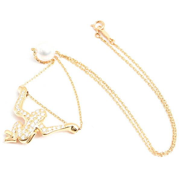 Mikimoto Mikimoto MIKIMOTO Au750 Diamond Pearl Necklace Crocodile skin Necklace DUTY FREE for USA Size ONE SIZE - 2 Thumbnail