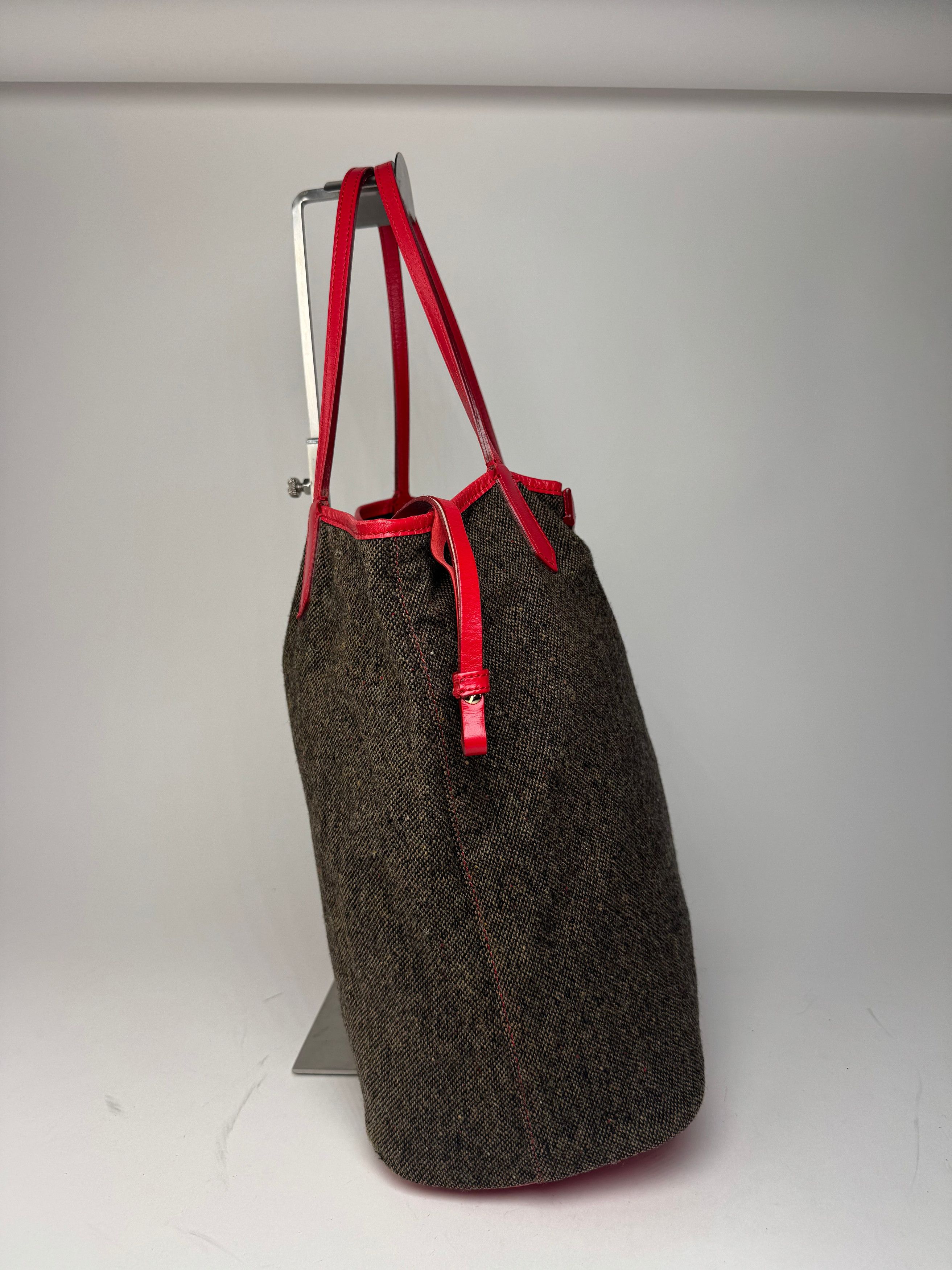 Givenchy Vintage Antigona Wool Patent Leather Tote Bag grey Red Size ONE SIZE - 6 Thumbnail