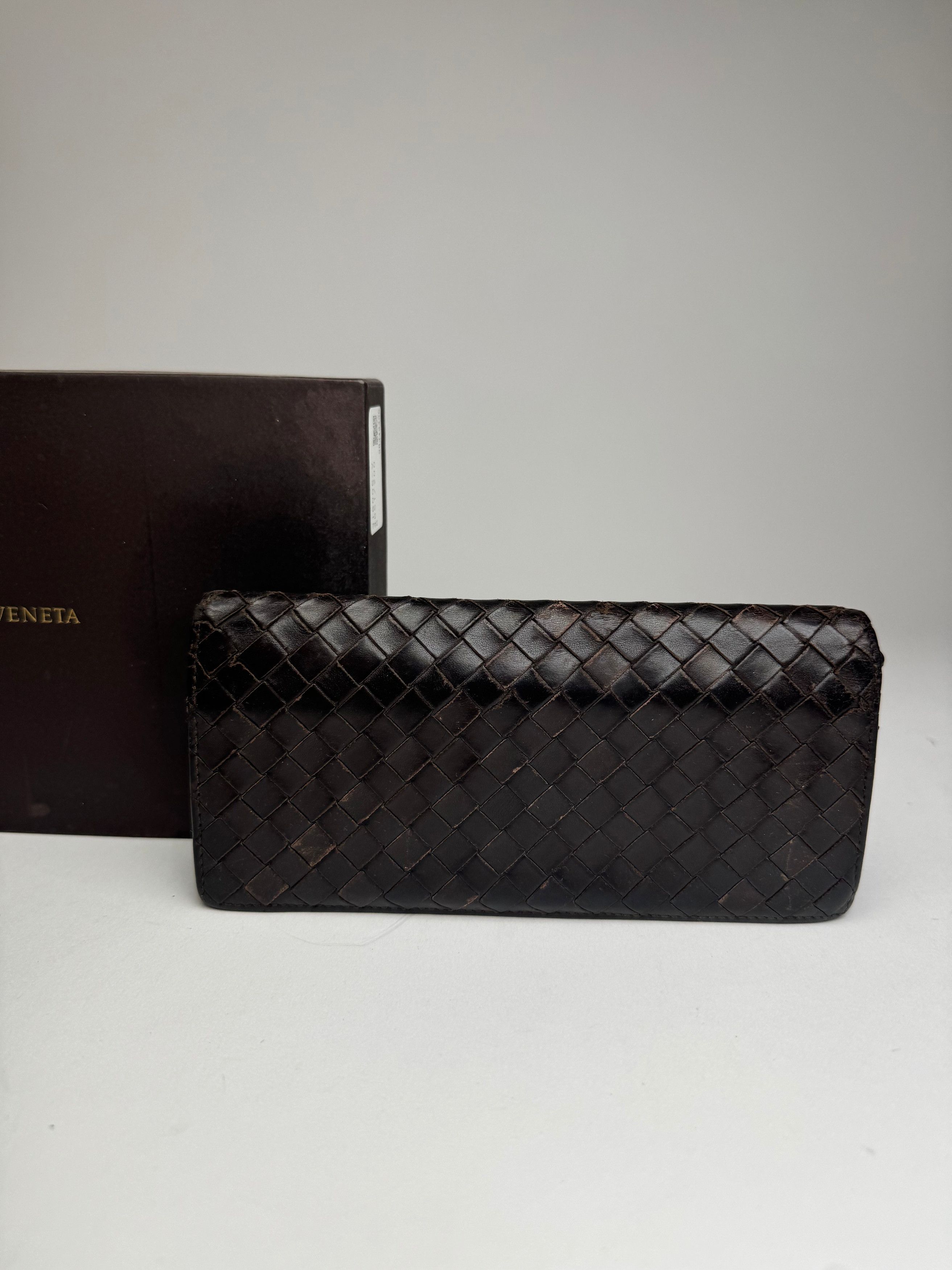 Bottega Veneta Vintage Intrecciato Leather Wallet / ID Holder Brown Size ONE SIZE - 3 Thumbnail
