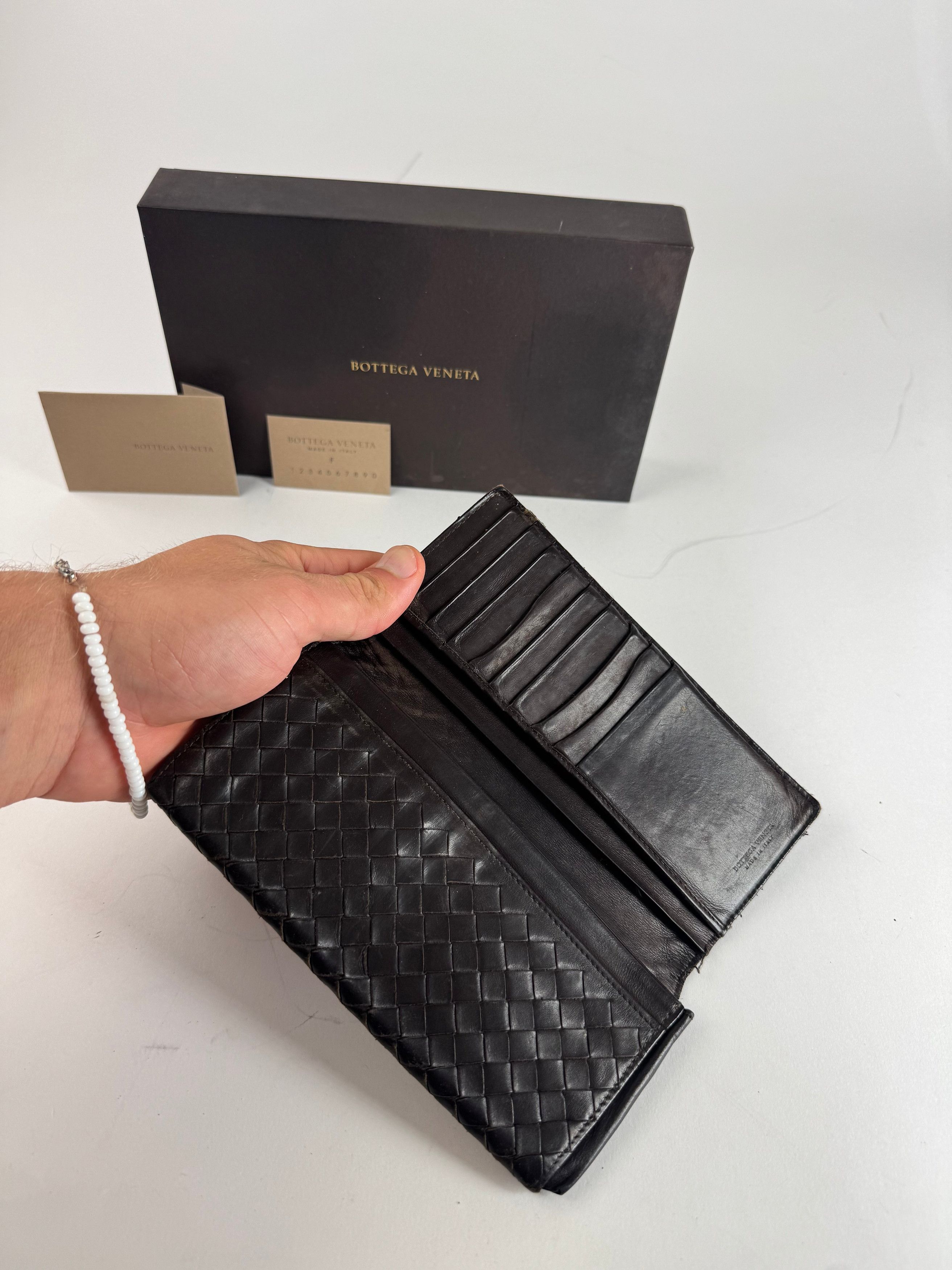 Bottega Veneta Vintage Intrecciato Leather Wallet / ID Holder Brown Size ONE SIZE - 5 Thumbnail