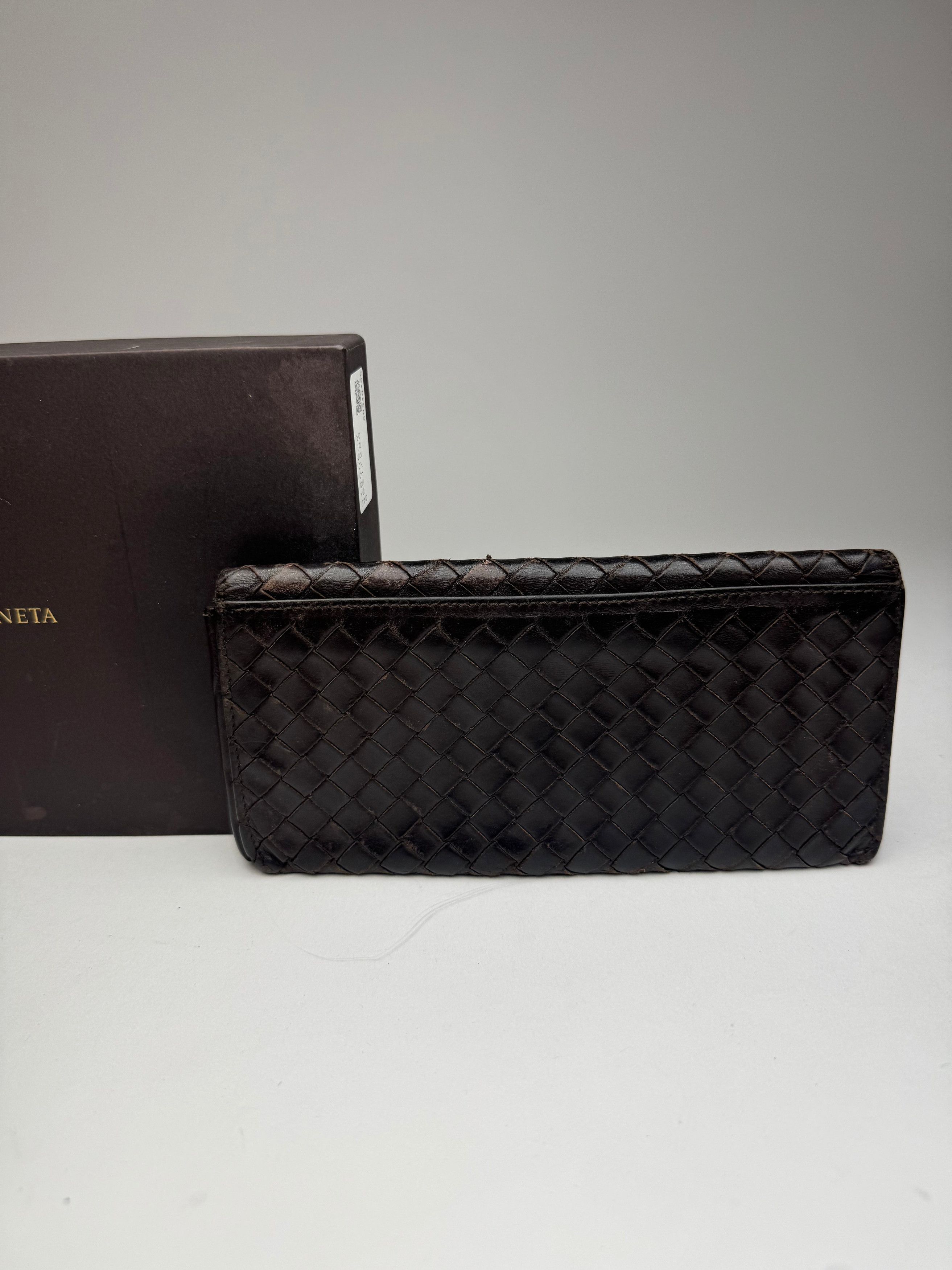 Bottega Veneta Vintage Intrecciato Leather Wallet / ID Holder Brown Size ONE SIZE - 4 Thumbnail