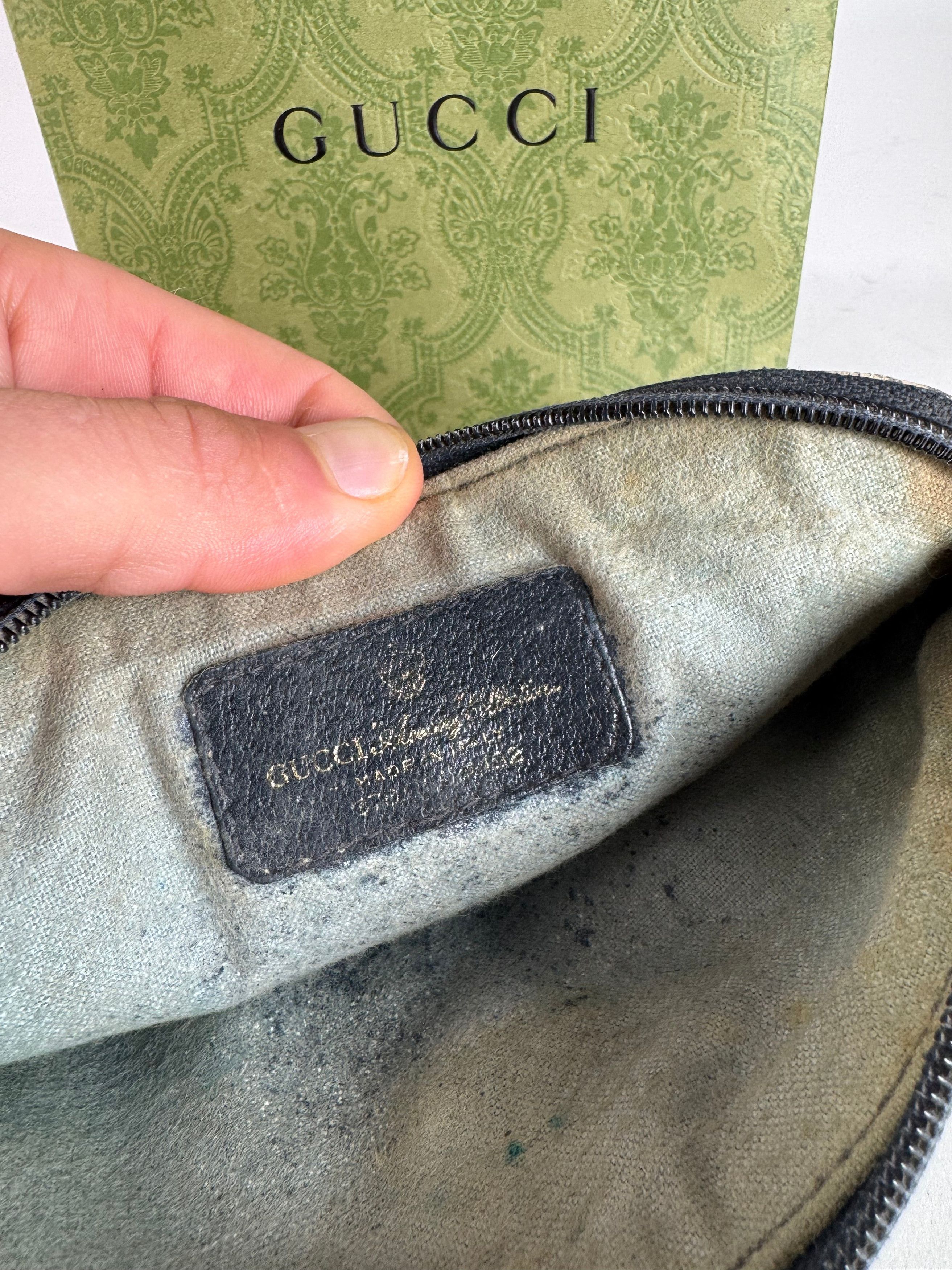 Gucci Vintage Navy Grey Ophidia Leather clutch Size ONE SIZE - 4 Thumbnail