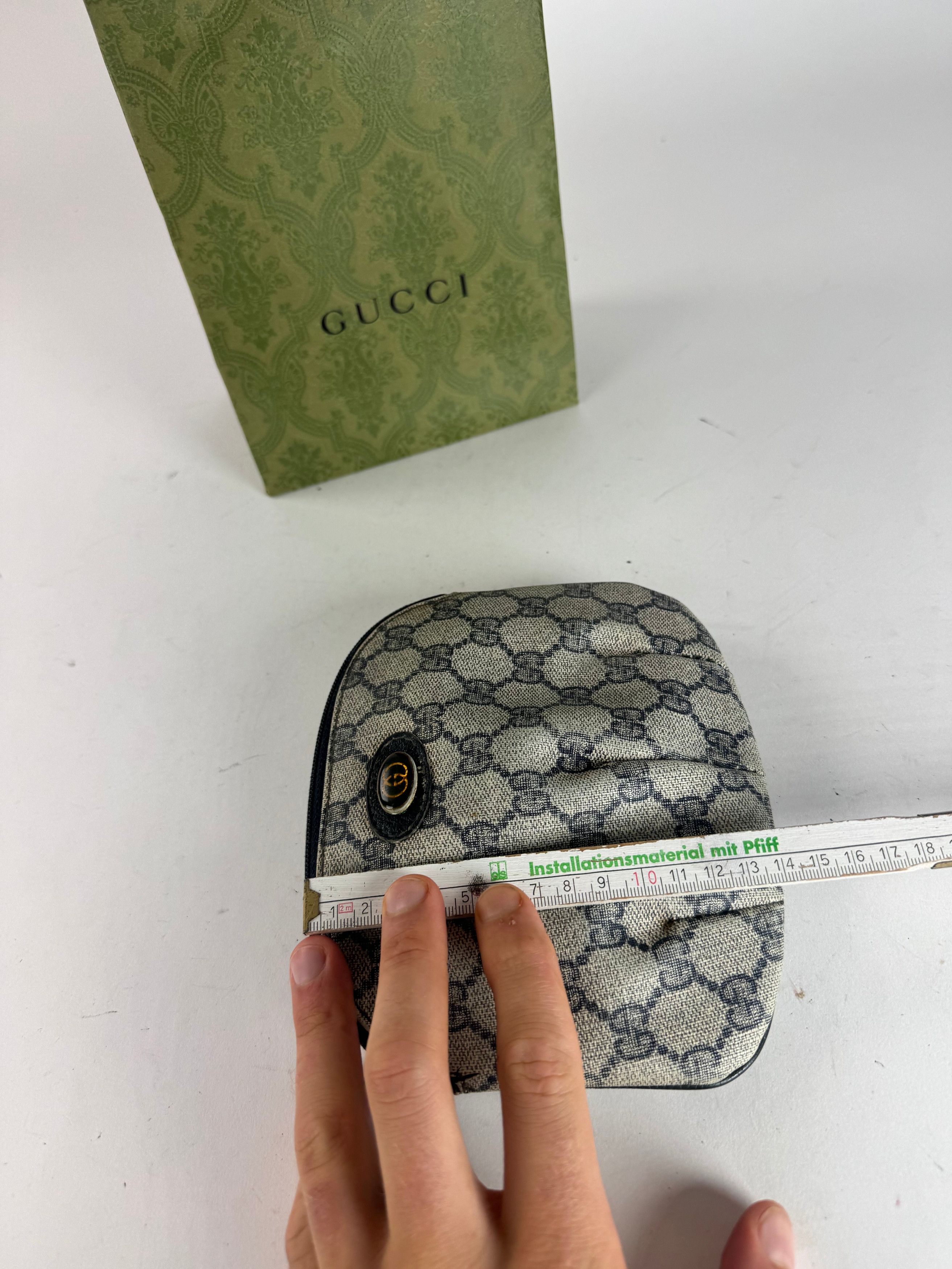 Gucci Vintage Navy Grey Ophidia Leather clutch Size ONE SIZE - 10 Thumbnail