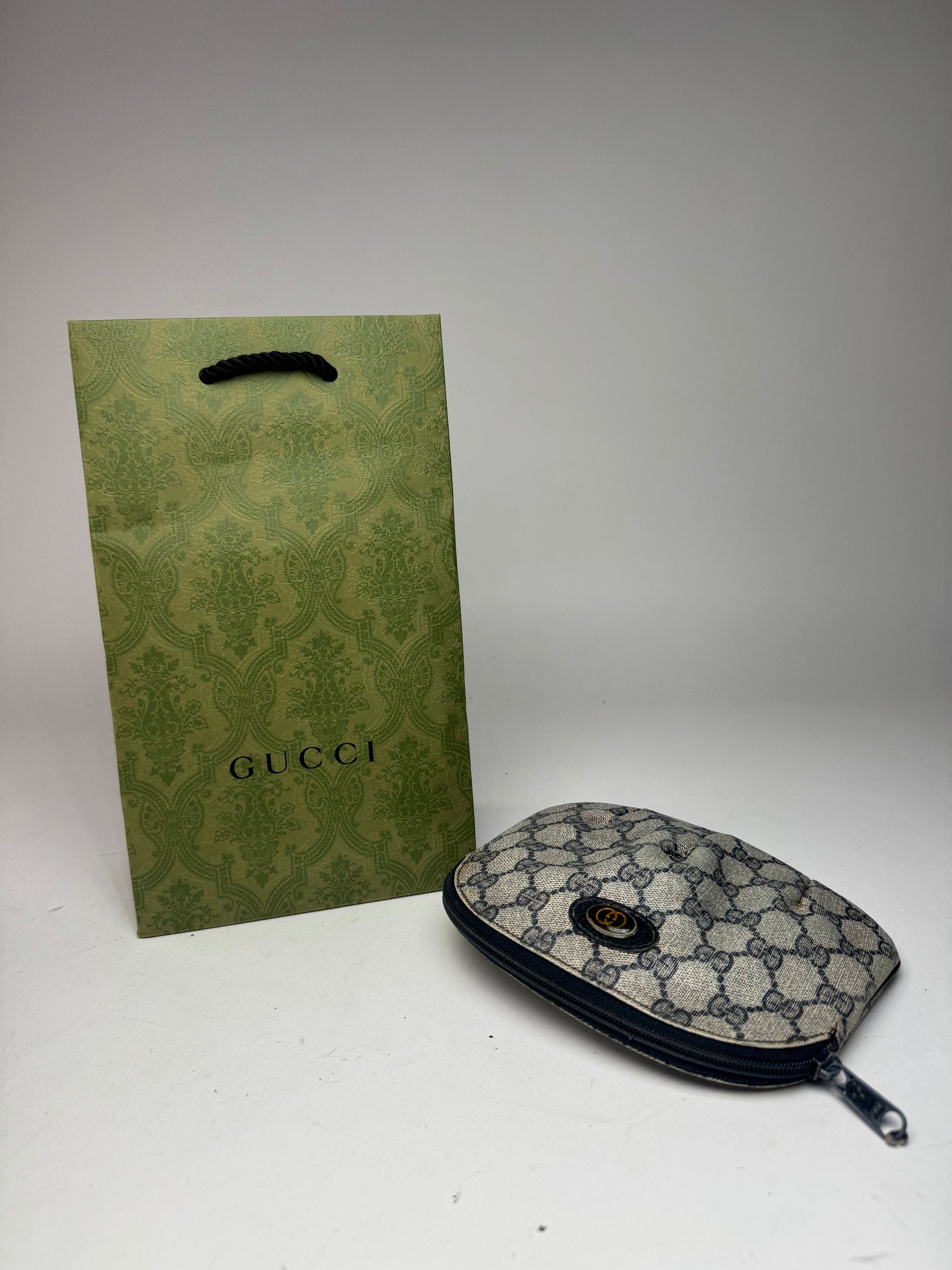 Gucci Vintage Navy Grey Ophidia Leather clutch Size ONE SIZE - 7 Thumbnail
