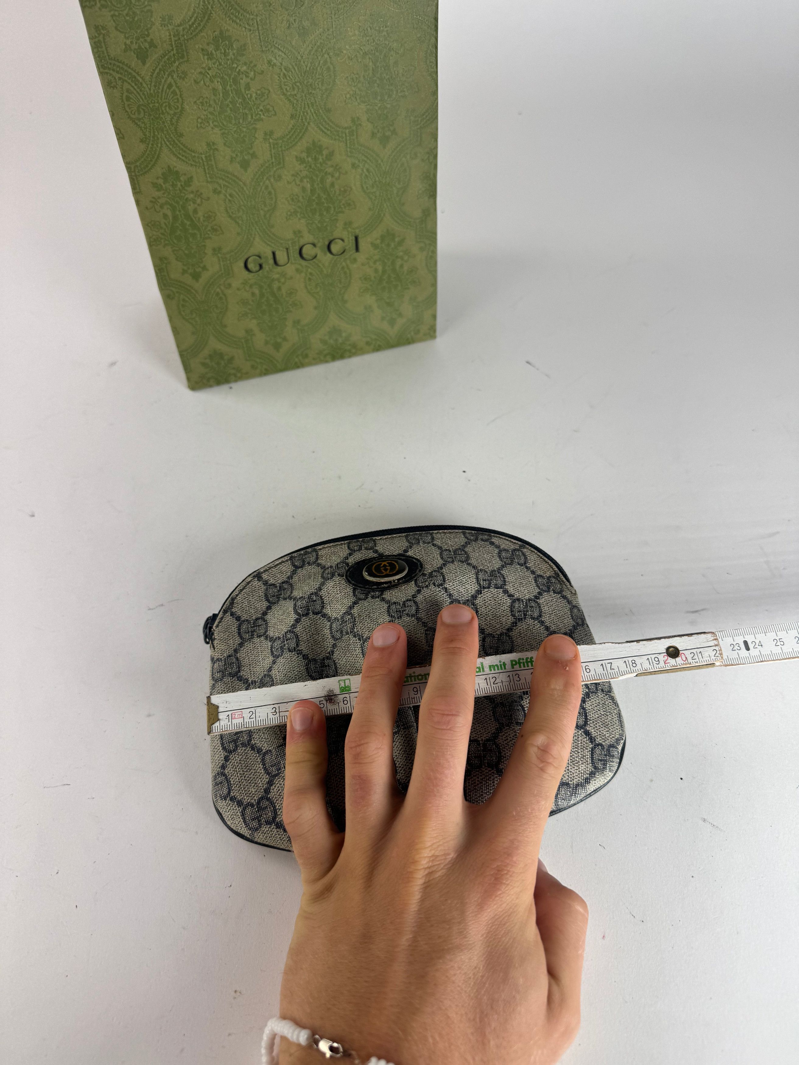 Gucci Vintage Navy Grey Ophidia Leather clutch Size ONE SIZE - 9 Thumbnail