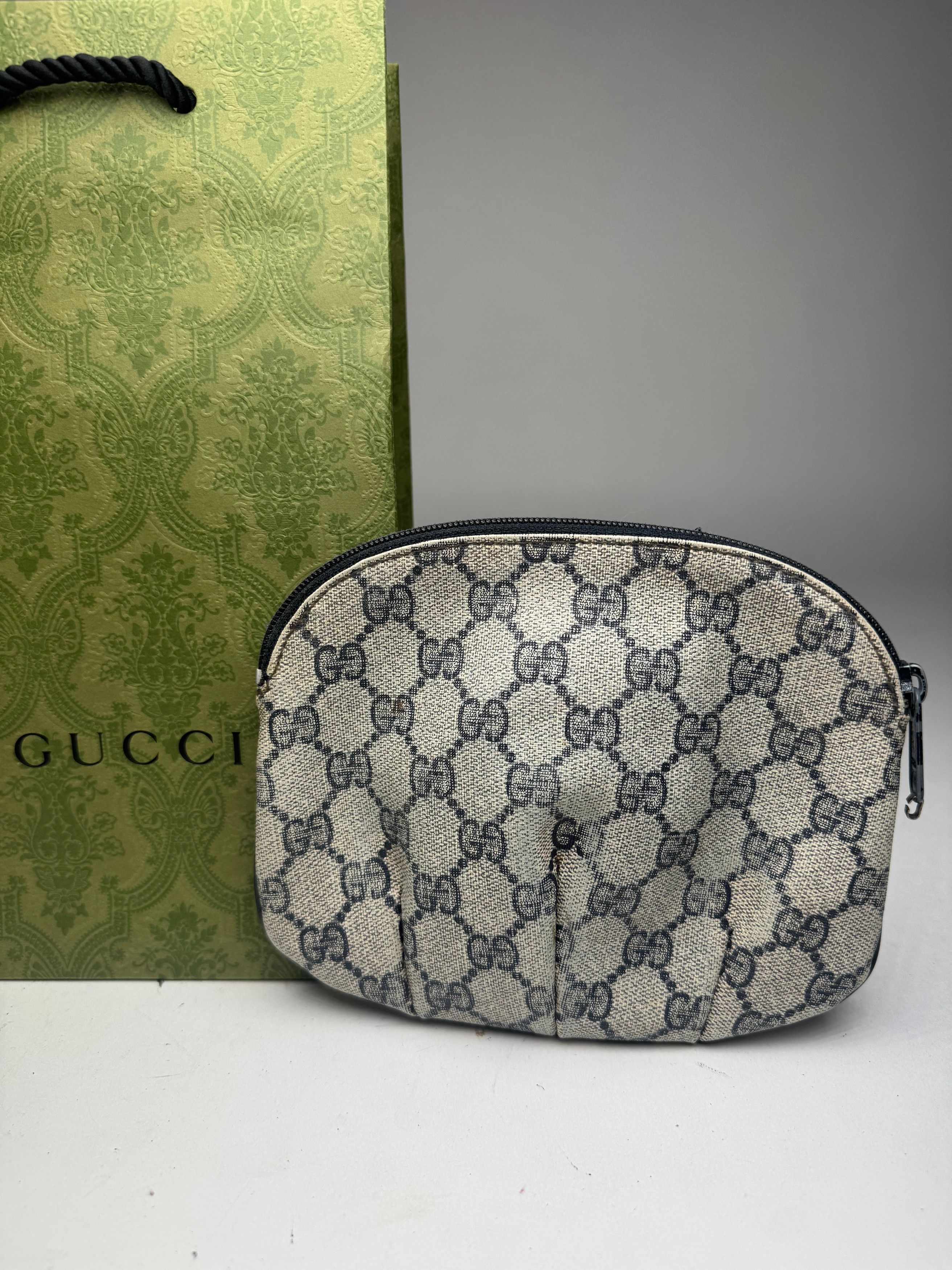 Gucci Vintage Navy Grey Ophidia Leather clutch Size ONE SIZE - 6 Thumbnail